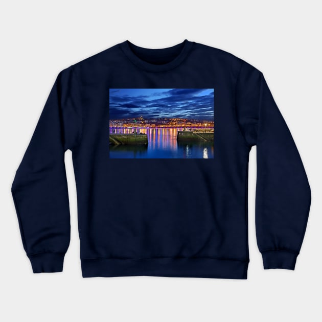 The port of San Sebastian (Donostia) Crewneck Sweatshirt by Cretense72